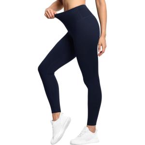 imageTHE GYM PEOPLE Womens High Waist Workout Legging Soft Tummy Control Squat Proof Yoga Running PantsNavy Blue