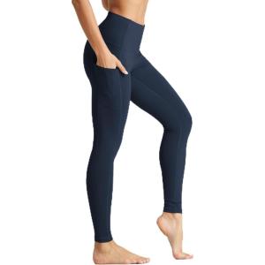 imageTHE GYM PEOPLE Womens High Waist Yoga Pants Soft Tummy Control Athletic Workout Leggings with Deep PocketsNavy Blue