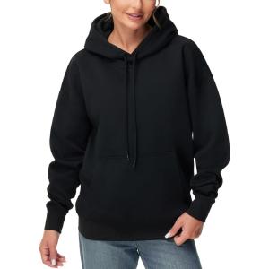 imageTHE GYM PEOPLE Womens Oversized Hoodie Lightweight Soft Drawstring Pullover Sweatshirt with PocketsBlack