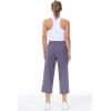 imageWomens Racerback Sports Bra Medium Support Athletic Workout Crop Tank Tops Built in BraWhite