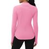 imageTHE GYM PEOPLE Fleece Mock Turtleneck Pullover Base Layer Shirts Long Sleeve Workout Tops with Thumb HolePink