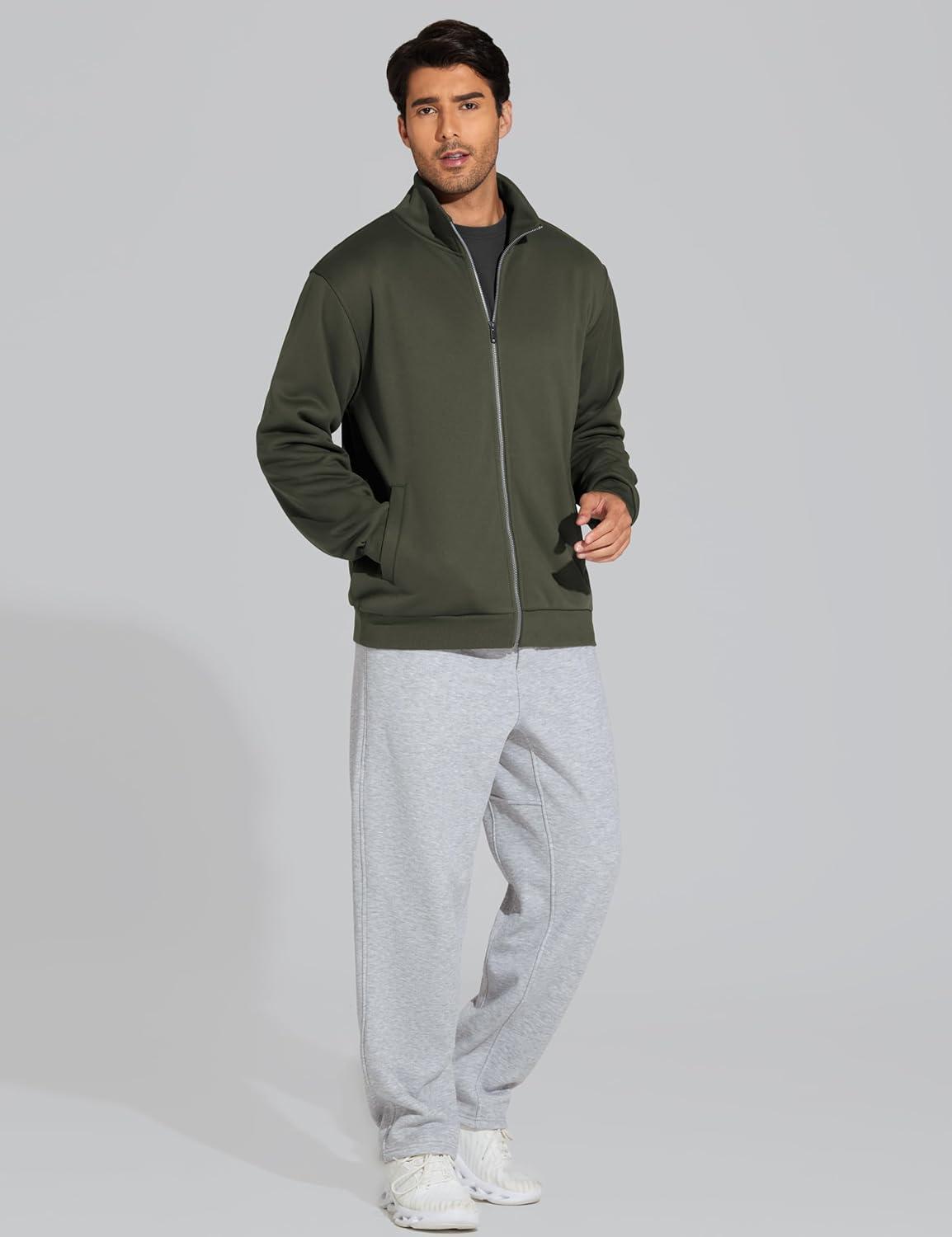 imageTHE GYM PEOPLE Mens Baggy Sweatpants Fleece Drawstring Straight Leg Open Bottom Workout Pants with PocketsHeather Grey