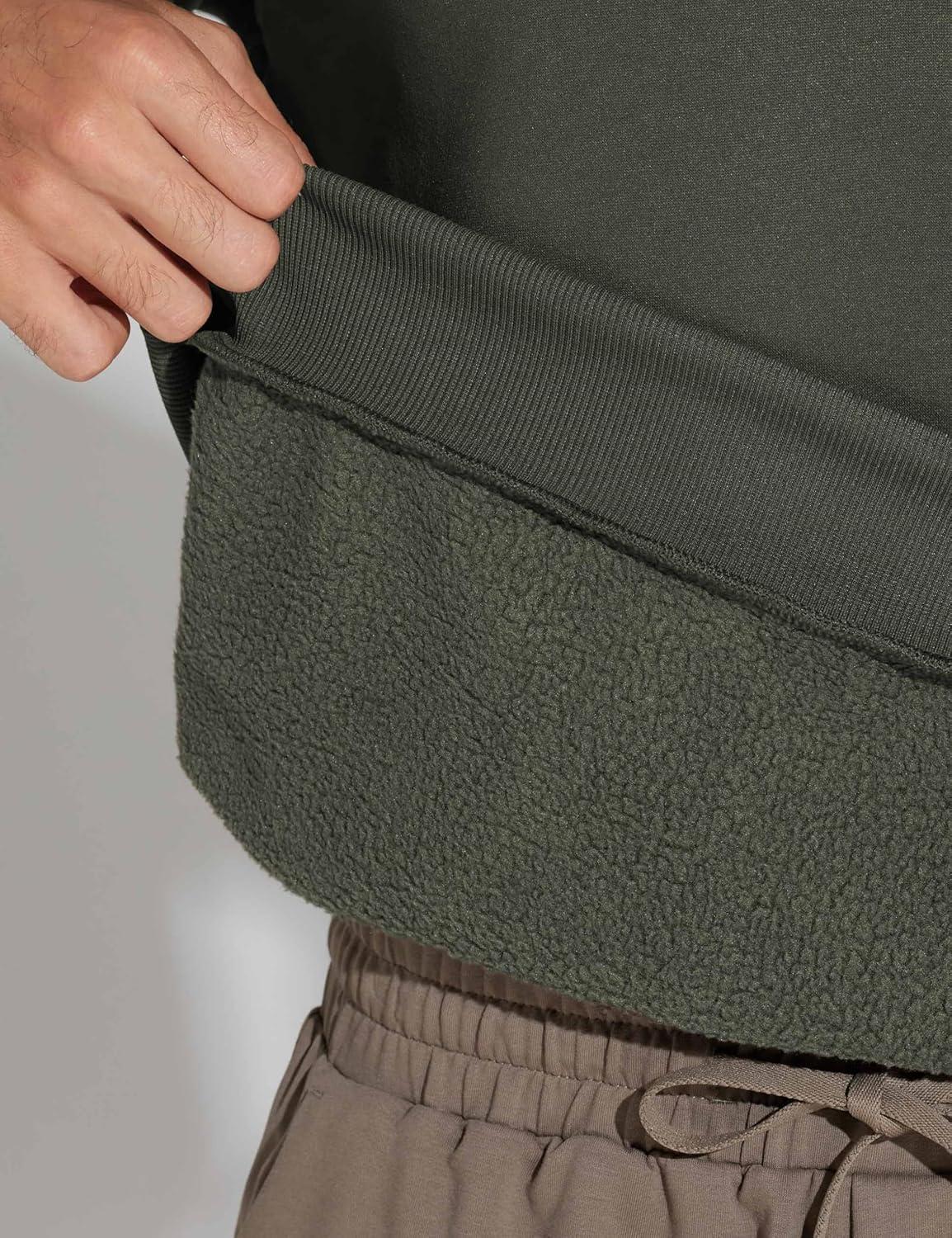 imageTHE GYM PEOPLE Mens Half Zip Sweatshirt Long Sleeve Fleece Pullover Basic Workout TopsDark Brown