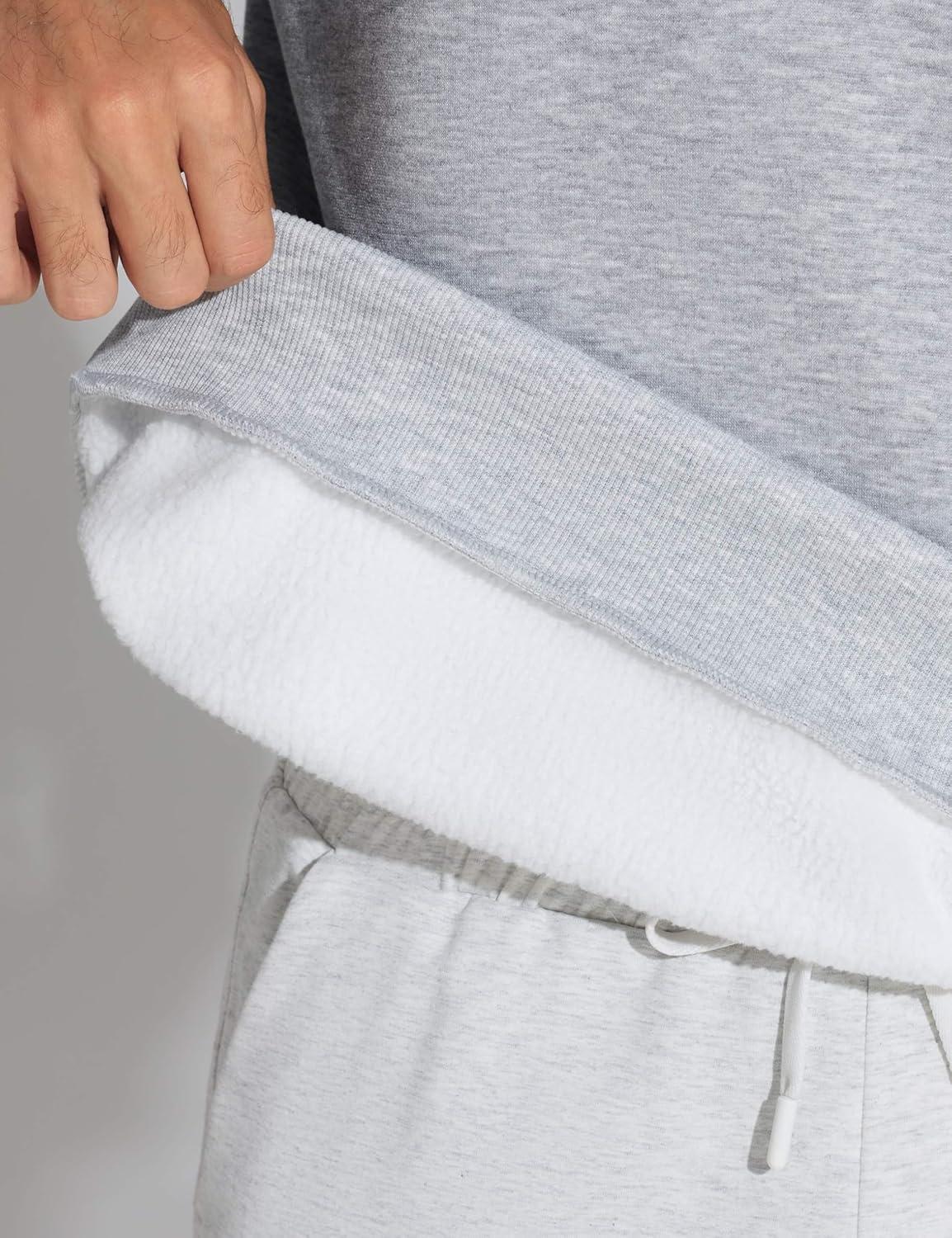 imageTHE GYM PEOPLE Mens Half Zip Sweatshirt Long Sleeve Fleece Pullover Basic Workout TopsHeather Grey