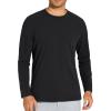 imageTHE GYM PEOPLE Mens Long Sleeve Base Layer Thermal Shirts Stretchy Crewneck Basic Casual Pullover Undershirt Tee TopsBlack