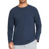 imageTHE GYM PEOPLE Mens Long Sleeve Base Layer Thermal Shirts Stretchy Crewneck Basic Casual Pullover Undershirt Tee TopsGrey Blue