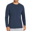 imageTHE GYM PEOPLE Mens Long Sleeve Base Layer Thermal Shirts Stretchy Crewneck Basic Casual Pullover Undershirt Tee TopsGrey Blue