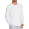 imageTHE GYM PEOPLE Mens Long Sleeve Soft Workout Shirts UPF 50 Fall Lightweight Athletic Pullover Tops for Hiking RunningWhite