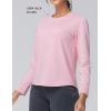 imageTHE GYM PEOPLE Womens Long Sleeve Soft Workout Shirts Basic Crewneck UPF 50 Sun Lightweight Fall Athletic Running TopsPink