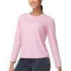 imageTHE GYM PEOPLE Womens Long Sleeve Soft Workout Shirts Basic Crewneck UPF 50 Sun Lightweight Fall Athletic Running TopsPink