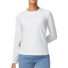 imageTHE GYM PEOPLE Womens Long Sleeve Soft Workout Shirts Basic Crewneck UPF 50 Sun Lightweight Fall Athletic Running TopsWhite