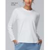 imageTHE GYM PEOPLE Womens Long Sleeve Soft Workout Shirts Basic Crewneck UPF 50 Sun Lightweight Fall Athletic Running TopsWhite