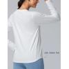 imageTHE GYM PEOPLE Womens Long Sleeve Soft Workout Shirts Basic Crewneck UPF 50 Sun Lightweight Fall Athletic Running TopsWhite