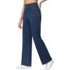 imageTHE GYM PEOPLE Womens Wide Leg Jeans High Waisted Pull on Stretchy Baggy Basic Straight Denim Pants with PocketsDark Blue