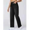 imageTHE GYM PEOPLE Womens Wide Leg Pull on Jeans Stretchy Baggy Trendy Casual Straight Denim Pants with PocketsBlack