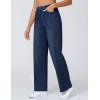 imageTHE GYM PEOPLE Womens Wide Leg Pull on Jeans Stretchy Baggy Trendy Casual Straight Denim Pants with PocketsDark Blue