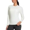 imageTHE GYM PEOPLE Womens Crew Neck Thermal Fleece Shirts Slim Fit Long Sleeves Underwear Basic Pullover TopsBeige