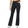 imageTHE GYM PEOPLE Womens Stretchy Bell Bottom Jeans Wide Leg Breathable Pull On Flare Jeggings Pants with PocketsBlack