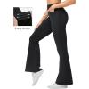 imageTHE GYM PEOPLE Womens Stretchy Bell Bottom Jeans Wide Leg Breathable Pull On Flare Jeggings Pants with PocketsBlack