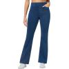 imageTHE GYM PEOPLE Womens Stretchy Bell Bottom Jeans Wide Leg Breathable Pull On Flare Jeggings Pants with PocketsDark Blue