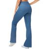 imageTHE GYM PEOPLE Womens Stretchy Bell Bottom Jeans Wide Leg Breathable Pull On Flare Jeggings Pants with PocketsDenim Blue