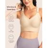 imageTHE GYM PEOPLE Womens Wireless Everyday Bras Racerback Seamless Push Up Bralette Padded Comfortable Full CoverageNude