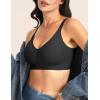 imageTHE GYM PEOPLE Womens Wireless Seamless Bras Full Coverage Comfortable Bralette Invisible Everyday Tshirt Bra PaddedBlack
