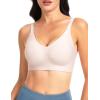 imageTHE GYM PEOPLE Womens Wireless Seamless Bras Full Coverage Comfortable Bralette Invisible Everyday Tshirt Bra PaddedNude Pink