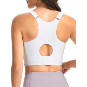 imageTHE GYM PEOPLE Womens Wireless Everyday Bras Racerback Seamless Push Up Bralette Padded Comfortable Full CoverageWhite