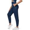 imageTHE GYM PEOPLE Womens High Waisted Denim Joggers Pants Stretchy Tapered Pull On Casual Workout Jeans Jeggings with PocketsDark Blue