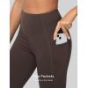 imageTHE GYM PEOPLE Womens High Waisted Yoga Leggings Soft Tummy Control Workout Running Athletic Pants with PocketsBrown