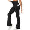 imageTHE GYM PEOPLE Womens Scrunch Butt Lifting Flare Yoga Pants High Waist Bell Bottom Workout Leggings with PocketsBlack