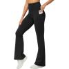 imageTHE GYM PEOPLE Womens Scrunch Butt Lifting Flare Yoga Pants High Waist Bell Bottom Workout Leggings with PocketsBlack