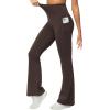 imageTHE GYM PEOPLE Womens Scrunch Butt Lifting Flare Yoga Pants High Waist Bell Bottom Workout Leggings with PocketsBrown