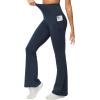 imageTHE GYM PEOPLE Womens Scrunch Butt Lifting Flare Yoga Pants High Waist Bell Bottom Workout Leggings with PocketsNavy Blue