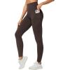 imageTHE GYM PEOPLE Womens Scrunch Butt Lifting Yoga Pants High Waisted Stretch Athletic Workout Leggings with PocketsBrown