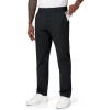 imageTHE GYM PEOPLE Mens Golf Pants Stretch Comfy Casual Pants 3032 Work Trousers with PocketsLight Brushed Fleece Black