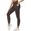 imageTHE GYM PEOPLE Womens High Waisted Yoga Leggings Soft Tummy Control Workout Running Athletic Pants with PocketsBrown