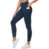 imageTHE GYM PEOPLE Womens High Waisted Yoga Leggings Soft Tummy Control Workout Running Athletic Pants with PocketsNavy Blue