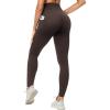 imageTHE GYM PEOPLE Womens Scrunch Butt Lifting Yoga Pants High Waisted Stretch Athletic Workout Leggings with PocketsBrown