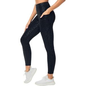imageTHE GYM PEOPLE Womens High Waisted Yoga Leggings Soft Tummy Control Workout Running Athletic Pants with PocketsBlack Leopard