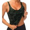 imageTHE GYM PEOPLE Womens Camo Longline Sports Bra Wirefree Padded Medium Support Yoga Bras Gym Running Workout Tank TopsGreen Camo