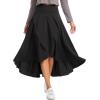 imageTHE GYM PEOPLE Womens High Waist Flowy Maxi Skirts Ruffle High Low Hem Asymmetric Wrap Long Skirt Builtin ShortsBlack