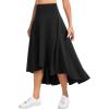 imageTHE GYM PEOPLE Womens High Waist Flowy Maxi Skirts Ruffle High Low Hem Asymmetric Wrap Long Skirt Builtin ShortsBlack