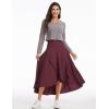 imageTHE GYM PEOPLE Womens High Waist Flowy Maxi Skirts Ruffle High Low Hem Asymmetric Wrap Long Skirt Builtin ShortsDark Red