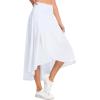 imageTHE GYM PEOPLE Womens High Waist Flowy Maxi Skirts Ruffle High Low Hem Asymmetric Wrap Long Skirt Builtin ShortsWhite