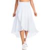 imageTHE GYM PEOPLE Womens High Waist Flowy Maxi Skirts Ruffle High Low Hem Asymmetric Wrap Long Skirt Builtin ShortsWhite