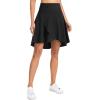 imageTHE GYM PEOPLE Womens High Waist Flowy Skort Asymmetric High Low Ruffle Hem Wrap Skirts Builtin ShortsBlack