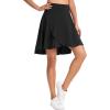 imageTHE GYM PEOPLE Womens High Waist Flowy Skort Asymmetric High Low Ruffle Hem Wrap Skirts Builtin ShortsBlack