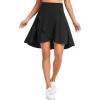 imageTHE GYM PEOPLE Womens High Waist Flowy Skort Asymmetric High Low Ruffle Hem Wrap Skirts Builtin ShortsBlack